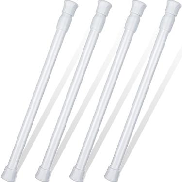 Imagem de Pacote com 4 barras de segurança para portas deslizantes, barras de segurança de janela de vidro deslizante ajustáveis com pontas de borracha, hastes de tensão de 2,8 a 40 cm, vara de segurança de 0,7 polegadas de diâmetro para porta e banheiro