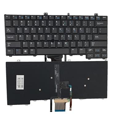 Imagem de Layout americano de substituição para laptop com retroiluminação com teclado ponteiro para Dell Latitude E7440 E7240 E7420 Preto
