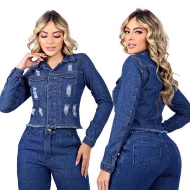 Imagem de Jaquetas Jeans Feminina Detalhes Rasgado-Feminino
