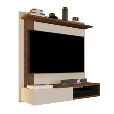 Imagem de Painel Sala Para TV Até 32 Polegadas Turim - Cor: Off White com Freijó - Lojas K7 Móveis