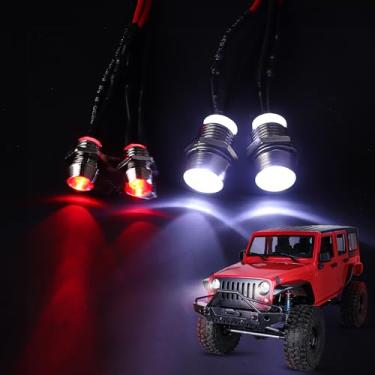Imagem de CrazyHobby 4Leds Faróis Luz LED Kit Acessórios Compatível com Traxxas Slash Rustler Tamiya Arrma Redcat HSP RC4WD Axial SCX10 RC Car Caminhão Tank Crawler
