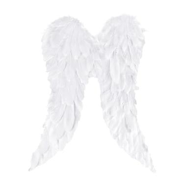 Imagem de UGPLM Asa de anjo cosplay asa de fadas adultos feminino criativo adorável pena asa decorativa para fontes de festa desempenho de palco, branco