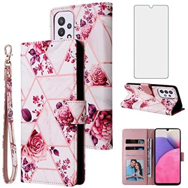 Imagem de Asuwish Capa carteira compatível com Samsung Galaxy A53 5G 2022 e protetor de tela de vidro temperado de couro com suporte para cartão com suporte para celular Gaxaly A53 G5 Galaxies 53A SM A536U ouro