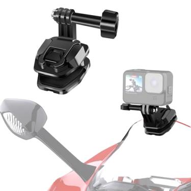Imagem de Suporte de clipe de para-brisa de motocicleta de liberação rápida para Go Pro Hero 13 12 11 10 9 8 7, Insta360 X4 X3 X2, acessórios de câmera de ação DJI Osmo, smartphone