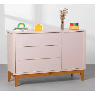 Imagem de Cômoda Retrô Square com Porta e Pés em Madeira - Rosa