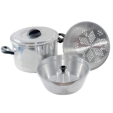 Imagem de Forma Panela De Fazer Pudim Banho Maria 3 m 1 A Vapor Legumes - Mania 