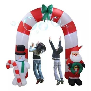 Imagem de Arco Inflável Papai Noel e Boneco Neve 2,5 Metros com Led Enfeite Nata
