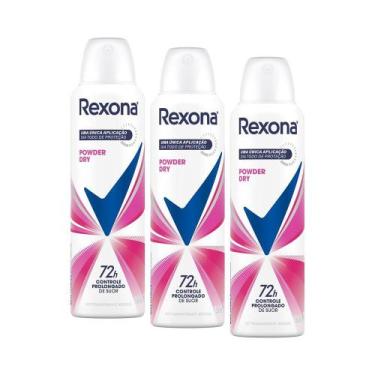 Imagem de Kit 3 Desodorantes Antitranspirantes Rexona Feminino Powder Dry 150ml