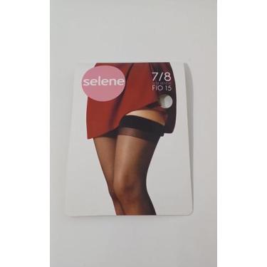 Imagem de Meia Selene 7/8 Transparente Fio 15 Feminina, Preto, Ùnico 38/44