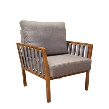 Imagem de Poltrona decorativa luxo  califórnia dora bela, Cinza Linho 1005