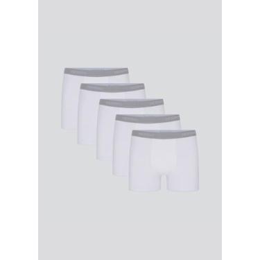 Imagem de Kit 5 Cuecas Boxer Com elástico Personalizado - Hering, XXG, Branco