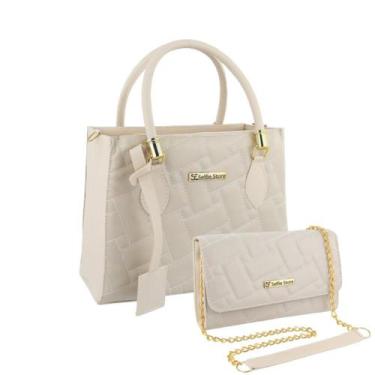 Imagem de Bolsa Feminina Transversal Tote Grande Moda + Bolsa Flap Kit - Selfie 