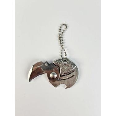Imagem de Mini Canivete Spider Chaveiro Dobrável Luatek SLK-D81, Prata