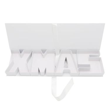 Imagem de Alkiuyfv Caixa de presente vazia de Natal, carta de papelão preenchível vazia para encher presentes de Natal, embalagem de doces decorativa (branca)