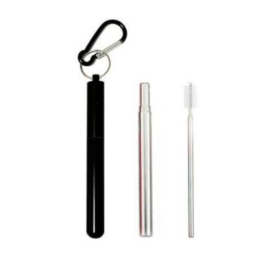 Imagem de Canudo de Inox Chaveiro Retrátil - CAN.U.DO, Preto