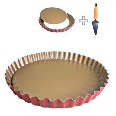 Imagem de Forma Assadeira Torta C/ Fundo Removível Antiaderente 28cm - Marcolar,