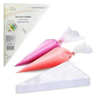 Imagem de Decorador Bolo Saco Plastico Confeitar Com 50 Pecas 26X16Cm - Fu Xing