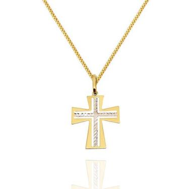 Imagem de Corrente Veneziana Com Pingente Cruz Crucifixo Em Ouro 18k - AGAPRIME 