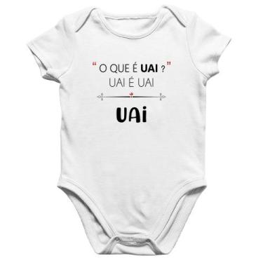 Imagem de Body Bebê Algodão Uai é uai, uai - Foca na Moda, Branco, GG