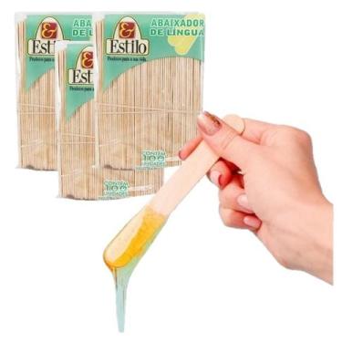 Imagem de Espátula Palito Depilação Modelo Abaixador De Língua 300un - ESTILO