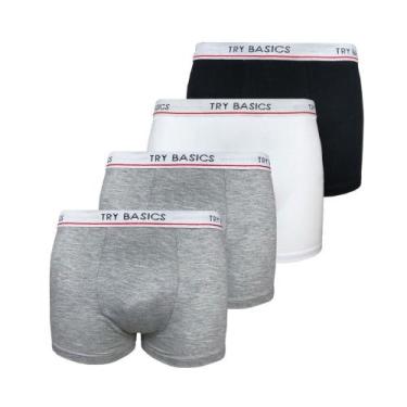 Imagem de Kit 4 Cuecas Boxers Infantil Box Algodão Cotton Conforto - Try Basics,