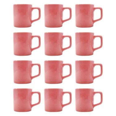 Imagem de Conjunto Xícaras Café Cerâmica Rosa Vibrante 80mL - 12un - ECOS, Color