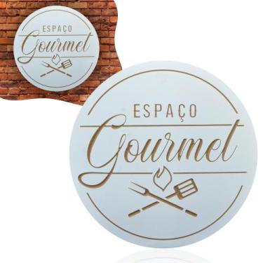 Imagem de Placa Espaço Gourmet Quadro Decorativo Área Gourmet - shopnd, Branco