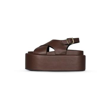 Imagem de Tamanco Sandália Plataforma Marrom - Jessica Leal Shoes, Marrom, 36