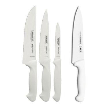 Imagem de KIT - Faqueiro Premium 3 Peças + 1 Faca de Carne Profissional 10 Pol -