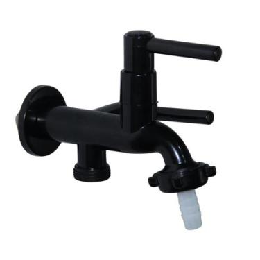 Imagem de Torneira P/ Tanque e Máquina De Lavar Parede Preta ABS - Montelar Acab