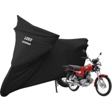 Imagem de Capa Para Proteger Moto DafraSuper 50CC Com Logo da Marca - Mz, Preta