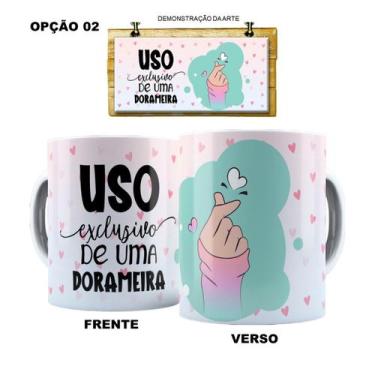 Imagem de Caneca 325ml Dorama Uso Exclusivo De Uma Dorameira K-Drama - LARANJA E