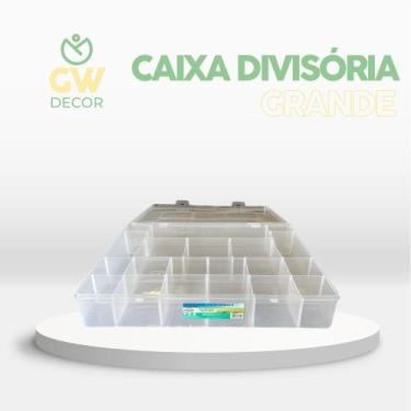 Imagem de Estojo Organizador 20 Divisórias Com Tampa E Trava Caixa Plástica - pl