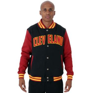 Imagem de Jaqueta College Moletom Masculina M10 Hoop Cleveland, Preto, G
