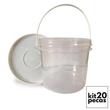 Imagem de Balde Alça Plastica P Pintura Transp 2.2L 20 Pçs - Nastripack