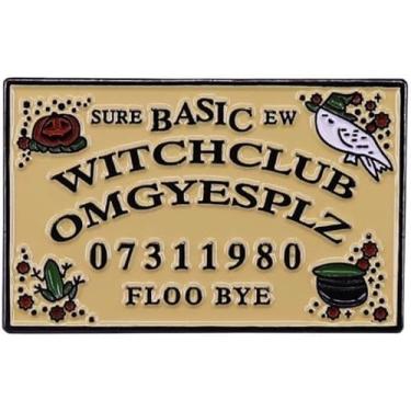 Imagem de Ouija Board Basic Witch Club OMG Yes Plz Floo Bye Sure Ew Broche esmaltado de 3,6 cm, 1.4 Inches, Esmalte, Esmalte