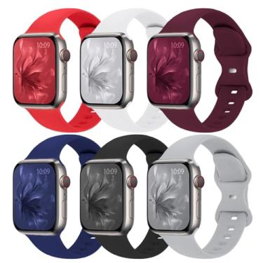 Imagem de Pulseira esportiva compatível com Apple Watch de 38 mm, 40 mm, 41 mm, 42 mm, 44 mm, 45 mm, weiches Silikon, compatível com Apple Watch Serie 6, 5, 4, 3, 2, 1 SE, 38 mm/40 mm/41 mm, M/G)