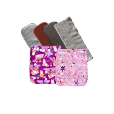 Imagem de Fraldas Ecológicas Reutilizáveis - Kit pra Testar 2 Fraldas MENINA + 4 Absorventes