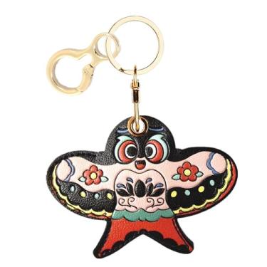 Imagem de Capa de couro compatível com AirTag, linda capa protetora para Apple Air Tag com anel de chaveiro, antiarranhões, rastreador GPS para chaves, bolsa, animais de estimação (pipa A)