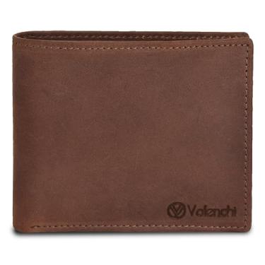 Imagem de VALENCHI Carteira masculina dobrável de couro genuíno/real - Carteira fina masculina com bloqueio RFID/proteção, Brown Crazy Horse BF01, Small, Carteira de couro dobrável