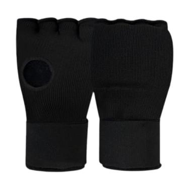 Imagem de Dynwave Gel boxe mão envolve crianças luvas internas de boxe sob luvas proteção kickboxing luvas meio dedo para taekwondo sanda, Preto