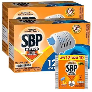 Imagem de Kit 2 Repelente Aparelho Elétrico e 20 Pastilhas Tradicional - SBP