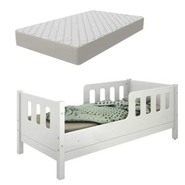 Imagem de Mini Cama Encanto Infantil Com Grades De Proteção Mdf com Colchão - Ca