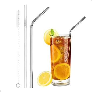 Imagem de Canudo De Metal Reutilizável Com Escovinha Limpeza Canudo Ecológico - 