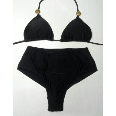 Imagem de Biquíni cortininha com bojo removível cintura alta hot pants - Tropica