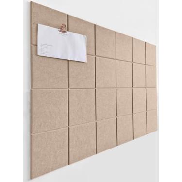 Imagem de DECORITA Quadro de cortiça alternativo 61 x 91 cm - pacote com 6 azulejos de parede de feltro com abas adesivas removíveis seguras, placas de cortiça para paredes, placa de cortiça para escritório em