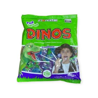Imagem de Pirulito Pop Tattoo Dinos tatuagem língua Pacote de 400g - Blook
