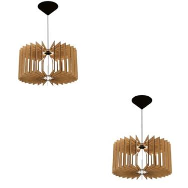 Imagem de Kit C/ 2 Pendentes De Teto Em MDF Cru Modelo Coroa Para Decorar O Seu Lar - Cru