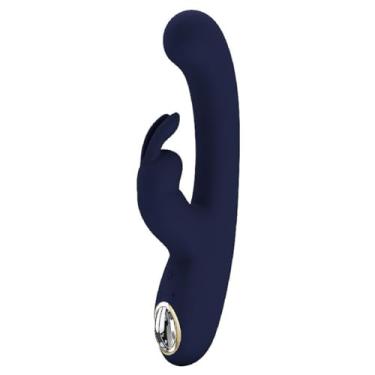 Imagem de Lamar Vibrador Rabbit Estimulador Clitóris Ponto G Tela LED 10 Modos de Vibração 22cm Silicone Recarregável Silencioso