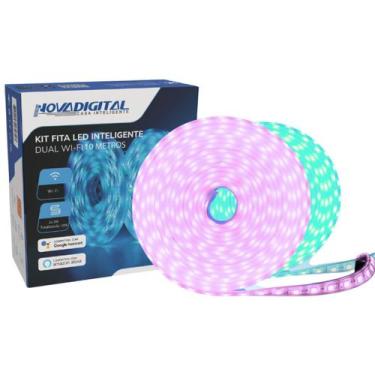 Imagem de Fita LED Inteligente RGB Wi-Fi Dual 10 Metros Nova Digital - NovaDigit